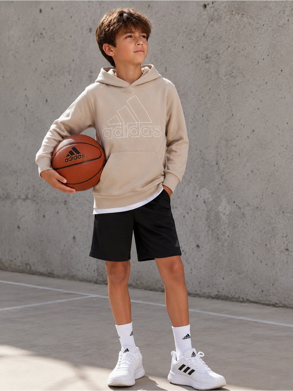 KIDS Adidas Boys Fleece Hoodie – Size Small (US 8) – MSRP $60 NWT